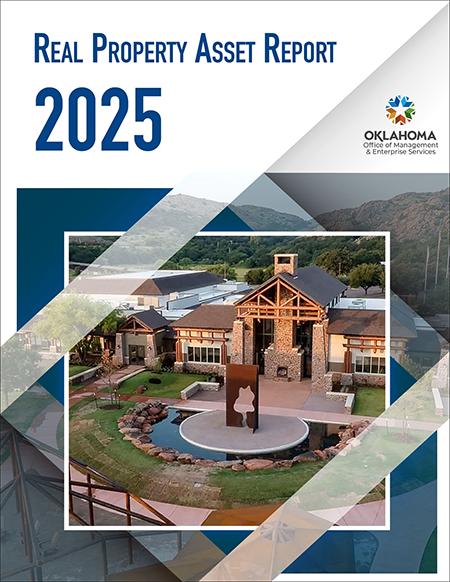Cover of the 2025 Real Property Asset Report published by the Office of Management and Enterprise Services.